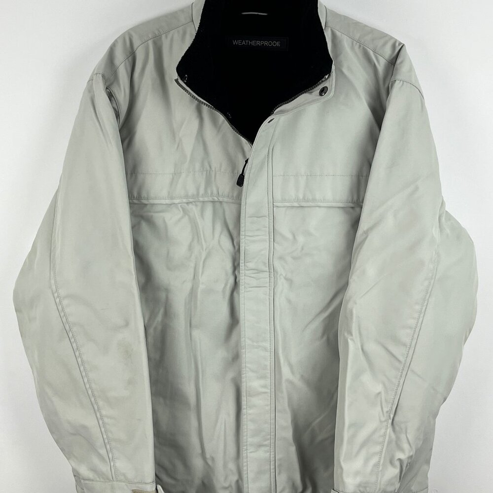 Weatherproof Windbreaker Jacker Size M Gray Long Sleeve Full Zip Lined Pockets